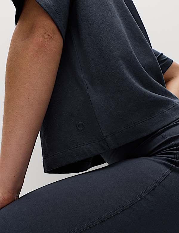 Licht boxy T-shirt van modal katoenmix - BE