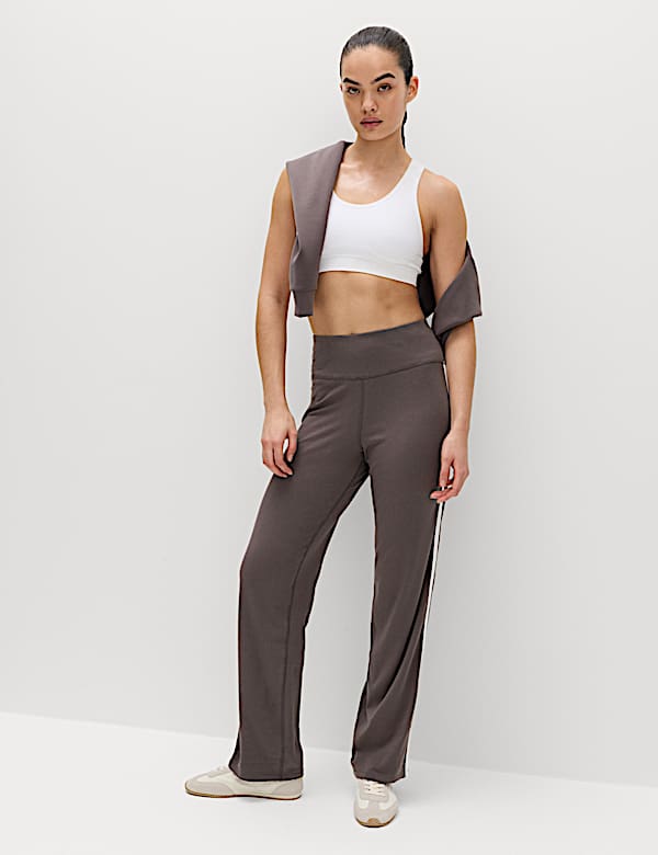 Go Easy Cotton Rich Side Stripe High Waisted Straight Leg Joggers - ES