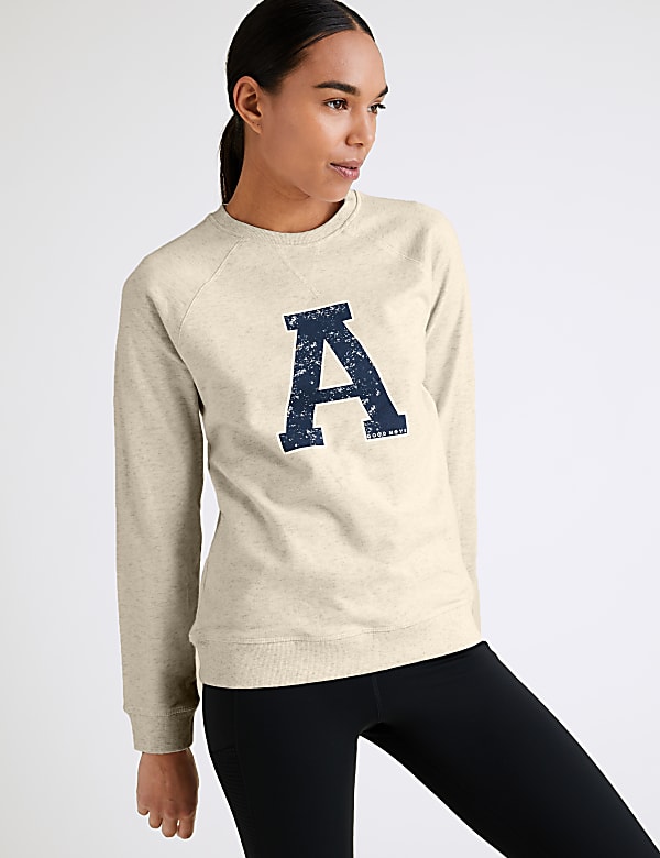 Pure Cotton Printed Crew Neck Sweatshirt