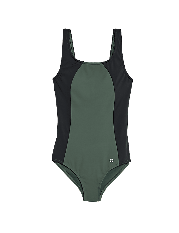 Padded Panelled Scoop Neck Swimsuit