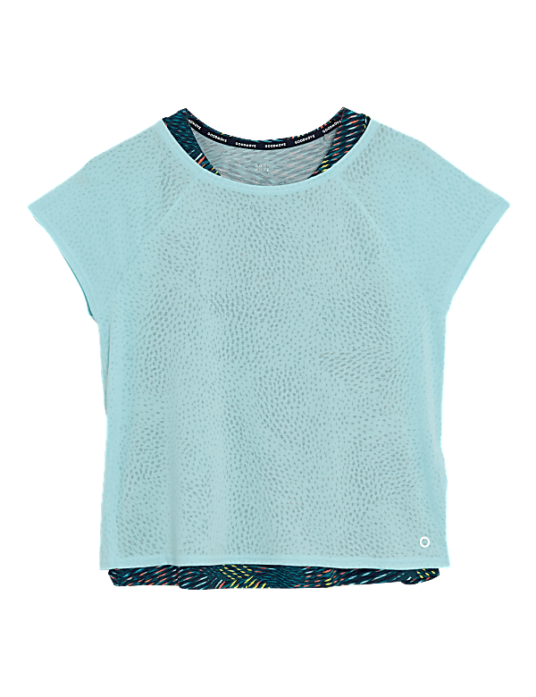 Printed Scoop Neck Double Layer T-Shirt