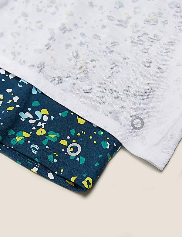 Printed Scoop Neck Double Layer T-Shirt