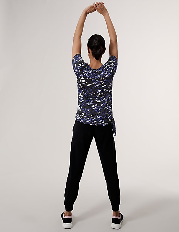 Printed V-Neck Tie Side Yoga Top