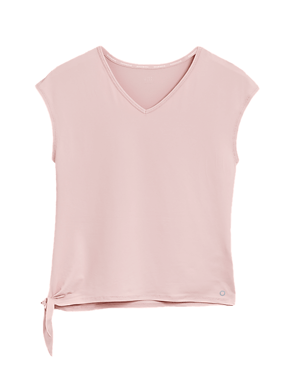 V-Neck Tie Side Short Sleeve Yoga Top