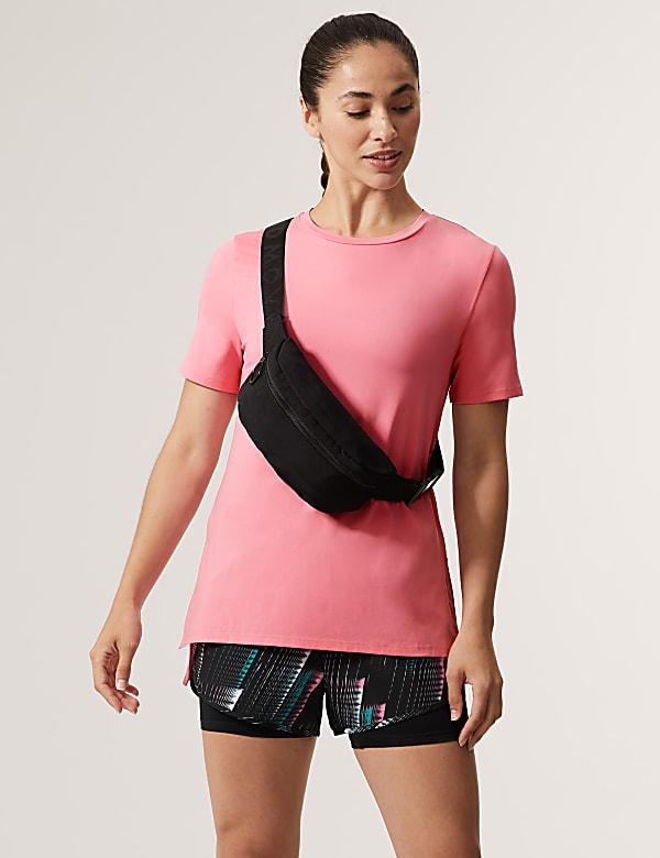 Scoop Neck Mesh Back T-Shirt