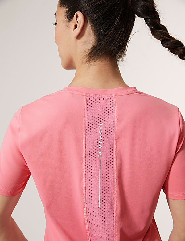 Scoop Neck Mesh Back T-Shirt