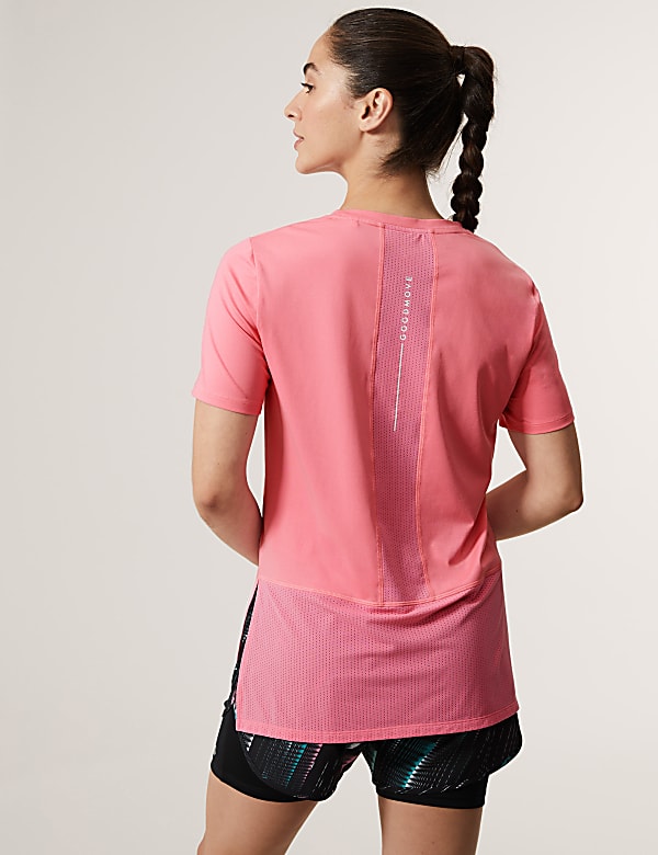 Scoop Neck Mesh Back T-Shirt