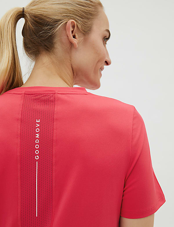 Scoop Neck Mesh Back T-Shirt