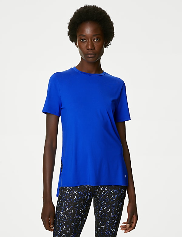 Scoop Neck Mesh Back T-Shirt