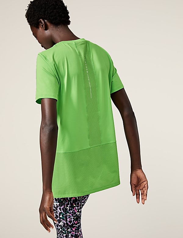 Scoop Neck Mesh Back T-Shirt