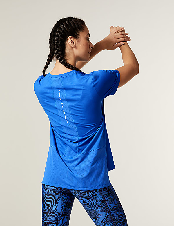 Scoop Neck Mesh Back T-Shirt