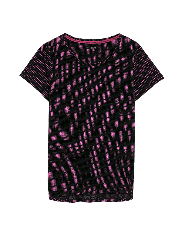 Lightweight Printed Scoop Neck T-Shirt