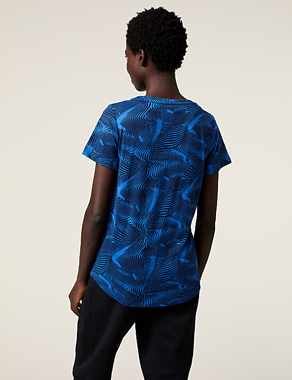 Lightweight Printed Scoop Neck T-Shirt