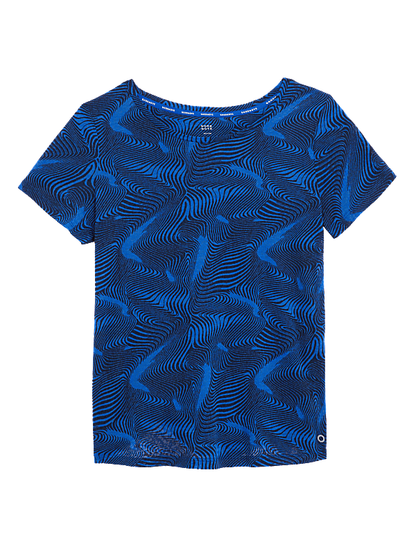 Lightweight Printed Scoop Neck T-Shirt