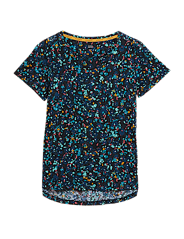 Lightweight Printed Scoop Neck T-Shirt