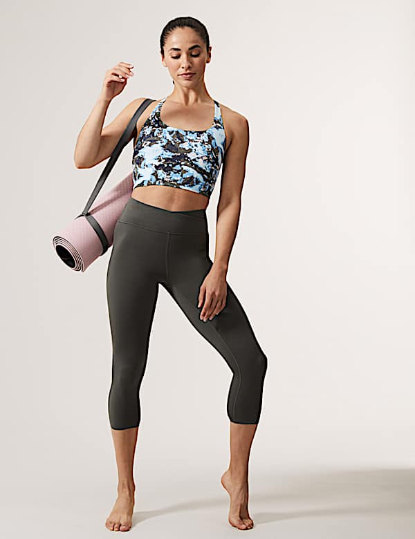 Printed Cross Back Cropped Top