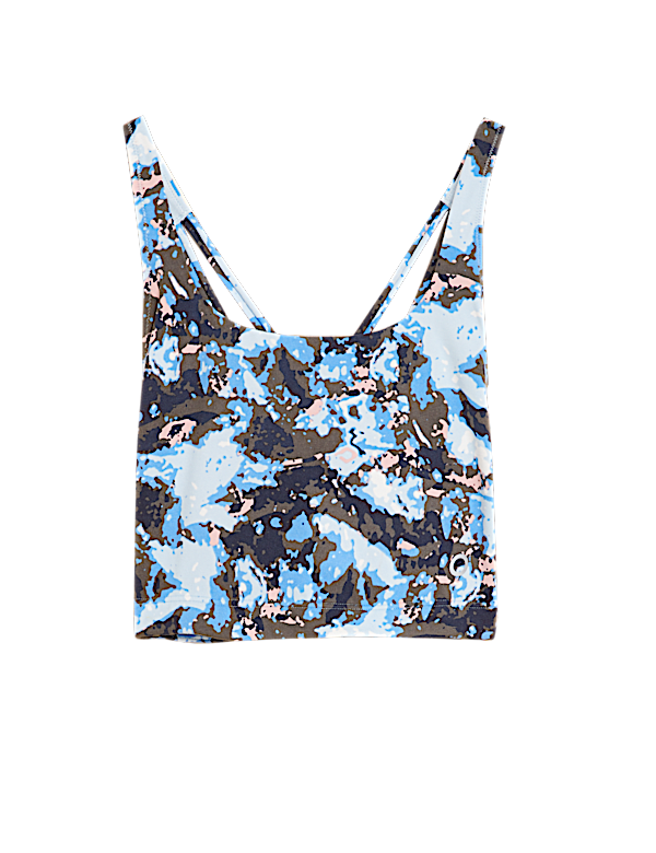 Printed Cross Back Cropped Top