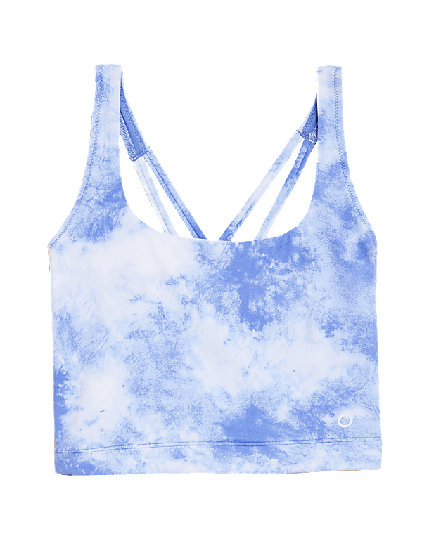 Printed Cross Back Cropped Top