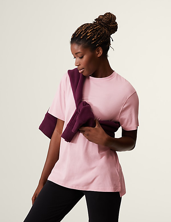 Cotton Blend Crew Neck T-Shirt