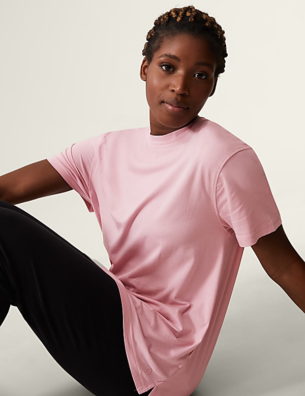 Cotton Blend Crew Neck T-Shirt