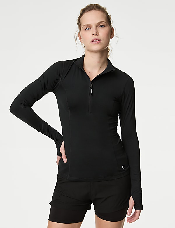 Funnel Neck Half Zip Running Top