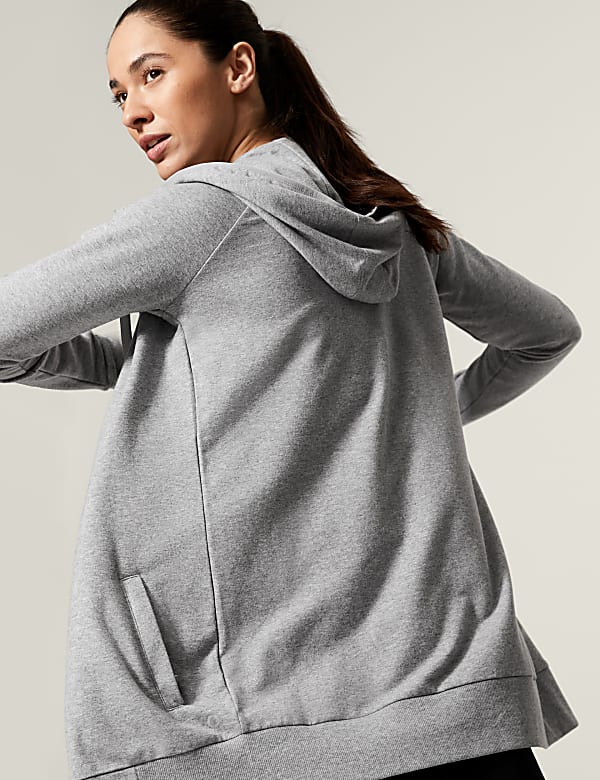 Cotton Rich Longline Hoodie GREY MARL Hoodies M S BE
