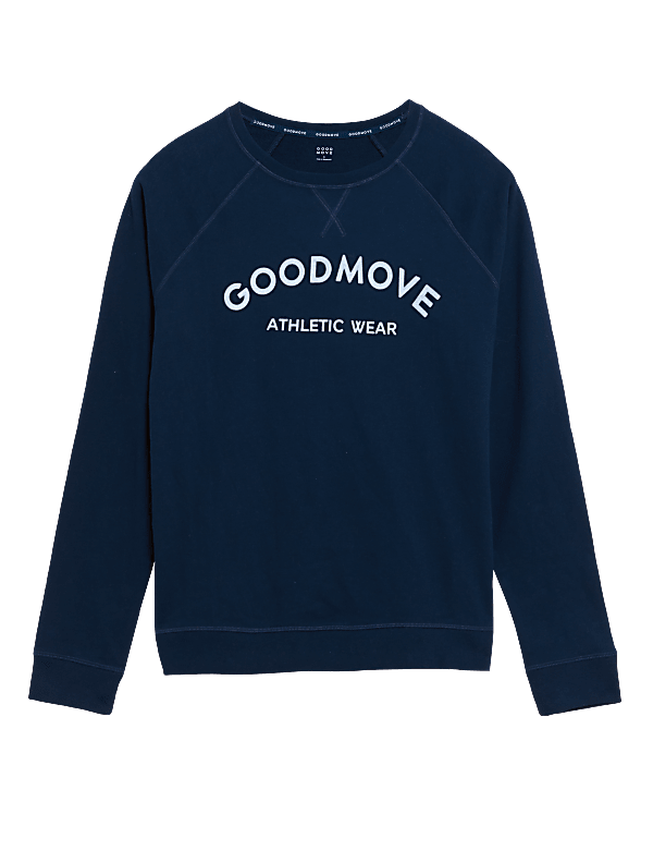 Pure Cotton Slogan Crew Neck Sweatshirt