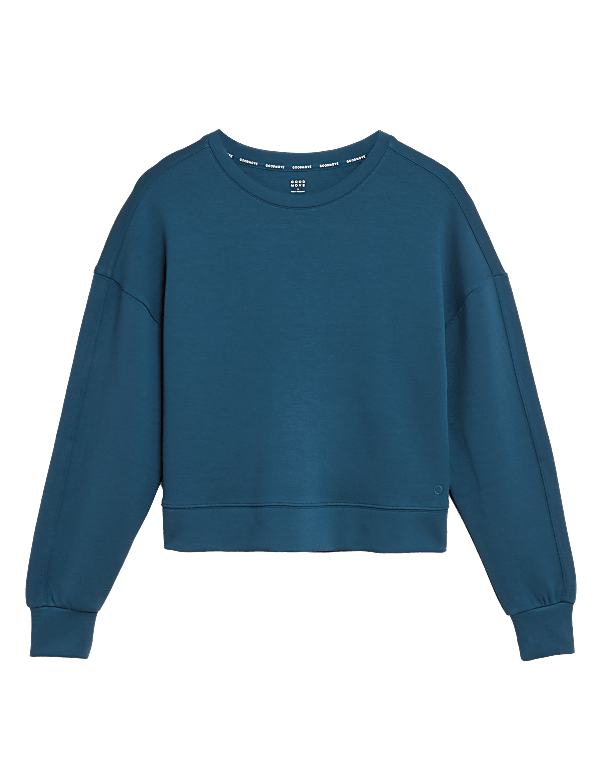 Crew Neck Long Sleeve Cropped Sweatshirt