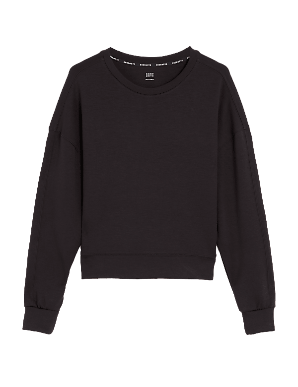 Crew Neck Long Sleeve Cropped Sweatshirt