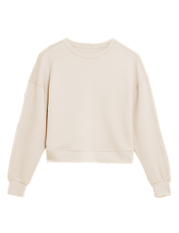 Crew Neck Long Sleeve Cropped Sweatshirt