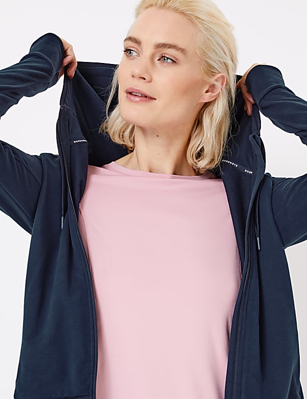 Cotton Rich Zip Through Hoodie