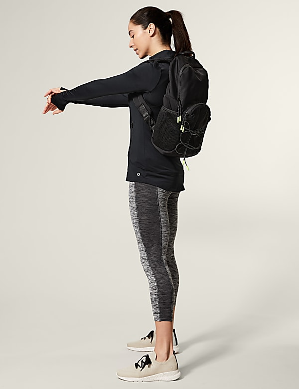 Funnel Neck Zip Up Long Sleeve Running Top