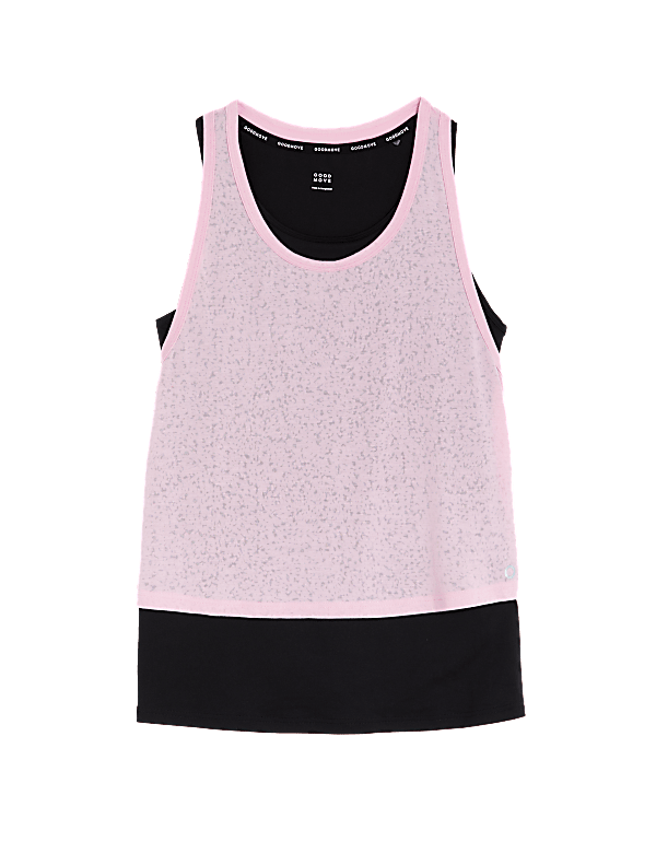 Scoop Neck 2-in-1 Sleeveless Vest Top