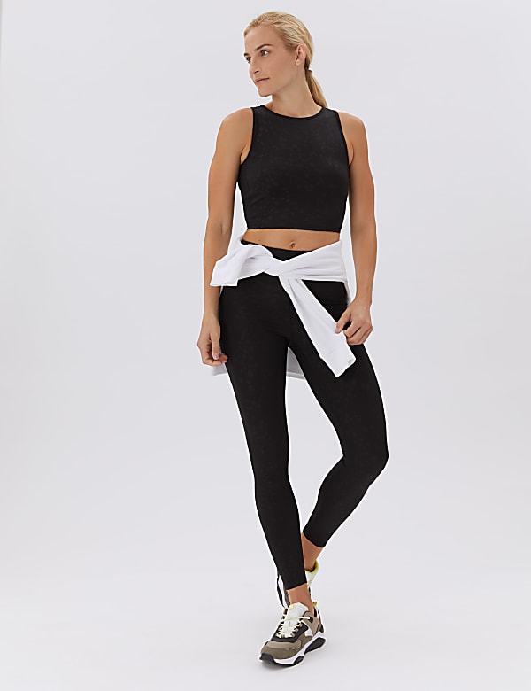 Printed Scoop Neck Cropped Vest Top