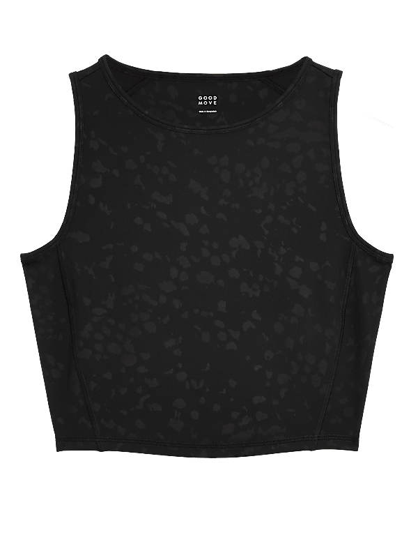 Printed Scoop Neck Cropped Vest Top