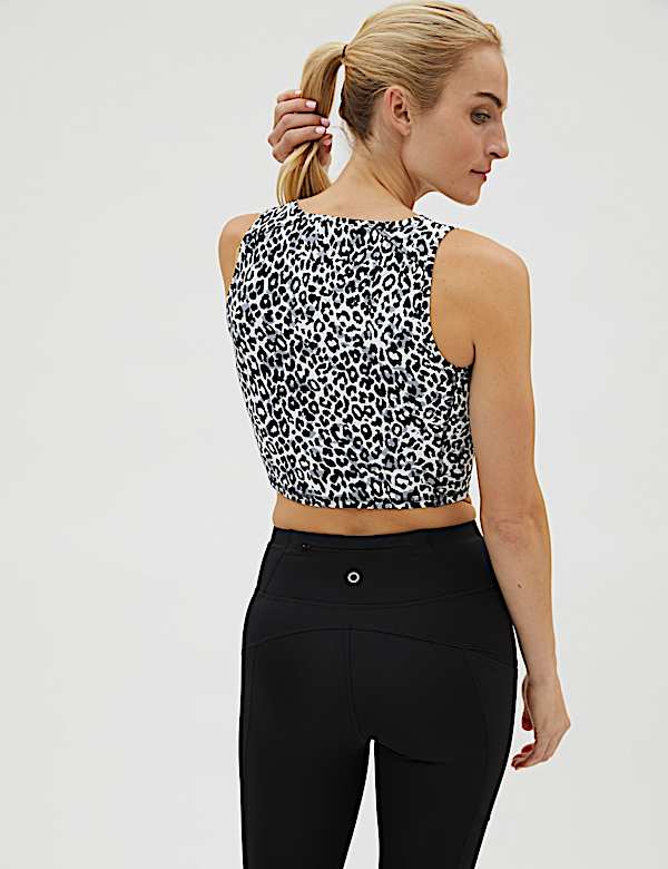 Printed Scoop Neck Cropped Vest Top '
