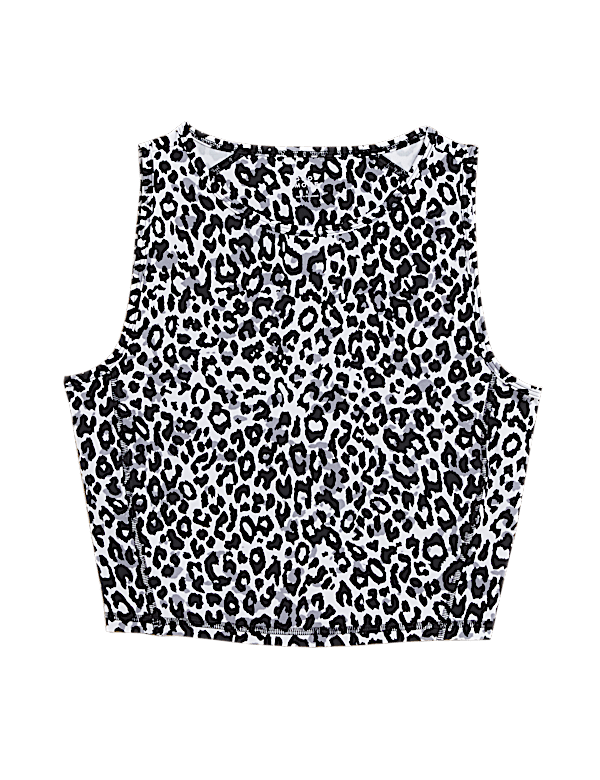 Printed Scoop Neck Cropped Vest Top '