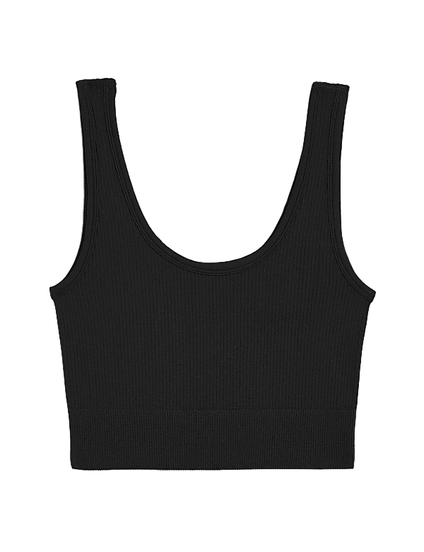 Scoop Neck Seamless Fitted Crop Top