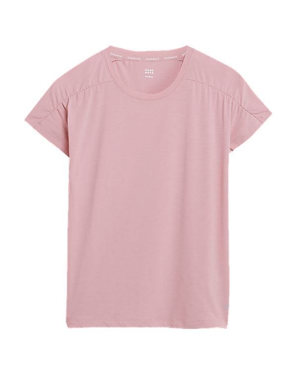 Crew Neck Ruched Short Sleeve Yoga Top
