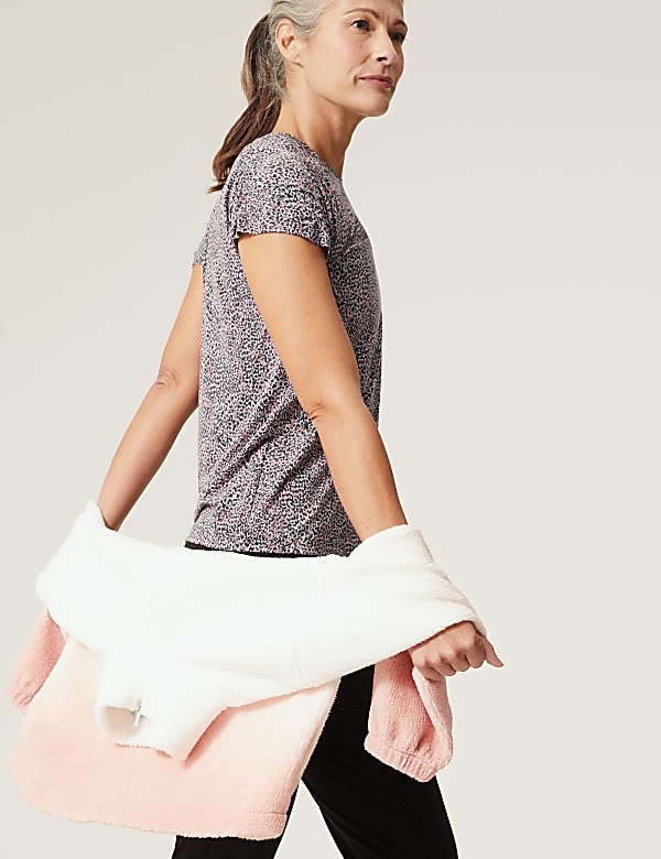 Printed Scoop Neck Short Sleeve Yoga Top