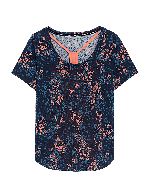 Printed Scoop Neck 2-in-1 T-Shirt