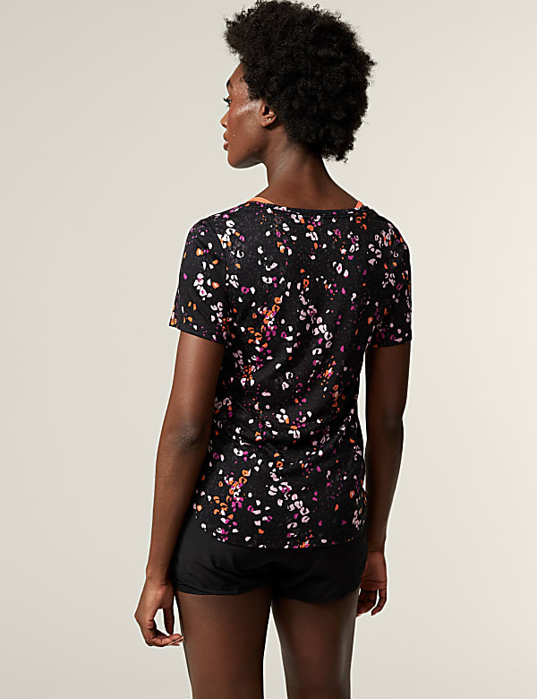 Printed Scoop Neck 2-in-1 T-Shirt