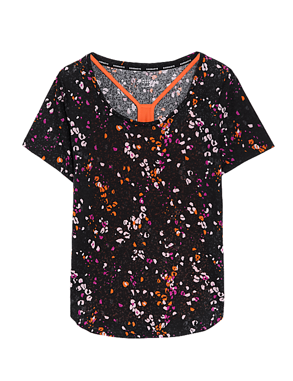 Printed Scoop Neck 2-in-1 T-Shirt