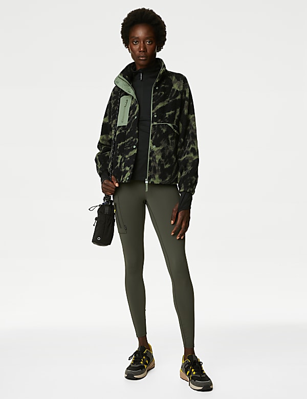 Borg Printed Fleece Cropped Jacket