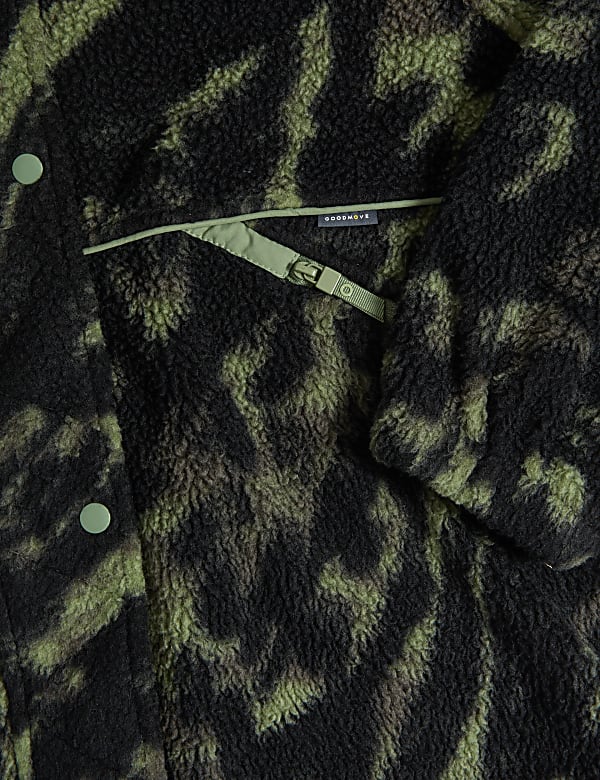 Borg Printed Fleece Cropped Jacket