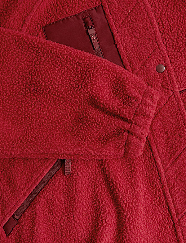 Borg Zip Up Fleece Cropped Jacket