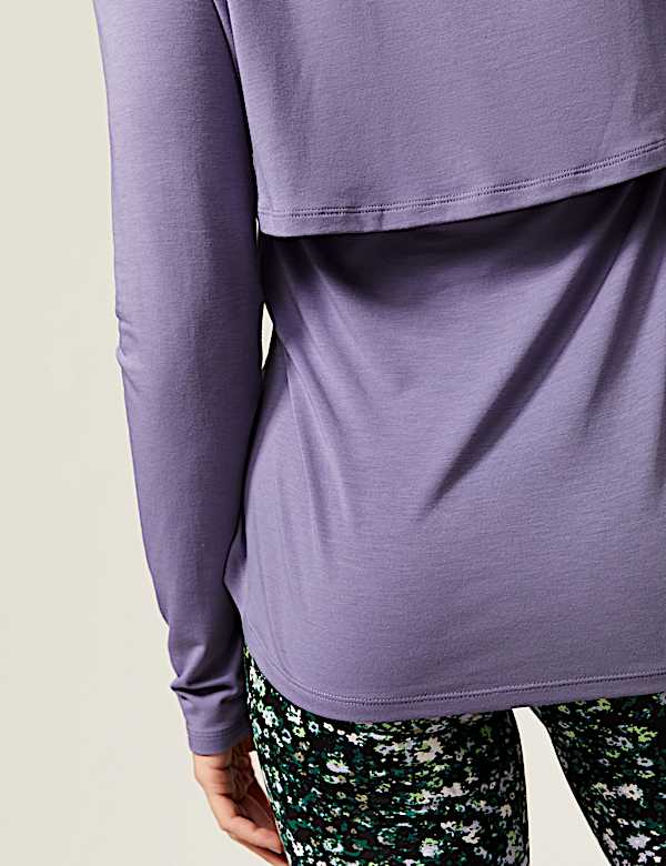 Scoop Neck Open Back Relaxed Yoga Top