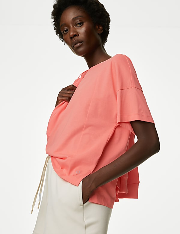 Pure Cotton Scoop Neck Oversized T-Shirt