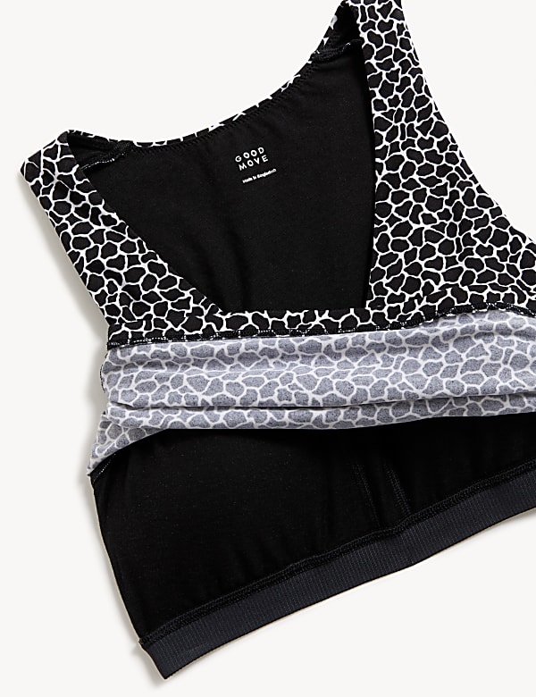 Printed V-Neck Padded Yoga Crop Top