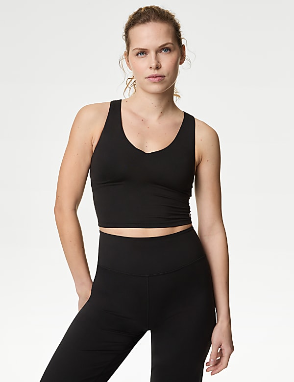 V-Neck Padded Yoga Crop Top